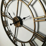 Rundaro Metall-Wanduhr – Runde Quarzuhr mit römischen Ziffern (40 cm)