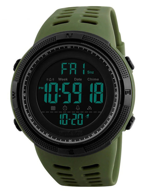 Draxon Herren Digitaluhr mit großem Display und Silikonarmband