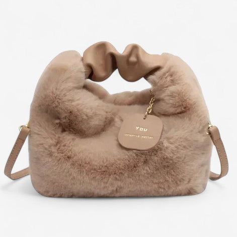 Velmira Handtasche Damen Samt große Tasche verstellbarer Gurt Reißverschluss