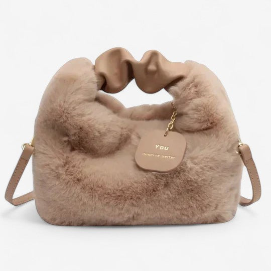 Velmira Handtasche Damen Samt große Tasche verstellbarer Gurt Reißverschluss