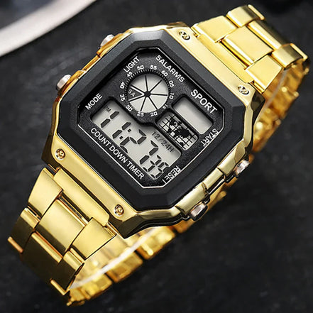 Varston Digitaluhr – Unisex-Modell mit Digitalanzeige und Edelstahlarmband