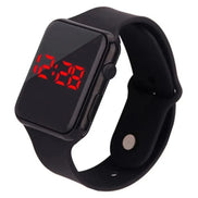 Digitale Armbanduhr mit LED-Display und Silikonarmband