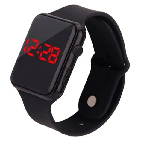 Digitale Armbanduhr mit LED-Display und Silikonarmband