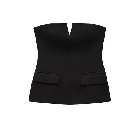Damen Schulterfreies Crop Top mit Rückenfreiem Design – Soléa