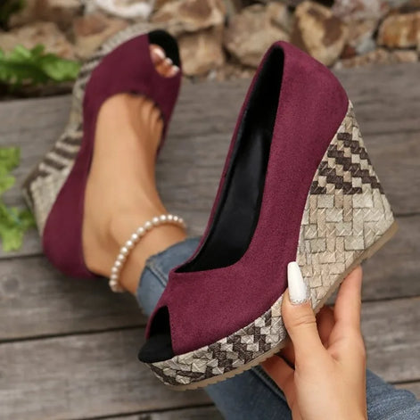 Velmira Damen Keilabsatz Sandalen mit Plateau