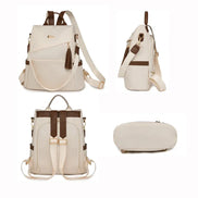Tasselora Damen Anti-Diebstahl Rucksack aus Nylon mit Quasten-Detail