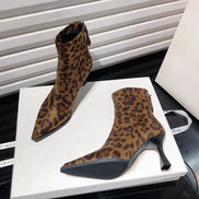 Velmora Damen Ankle Boots mit spitzer Form und hohem Absatz