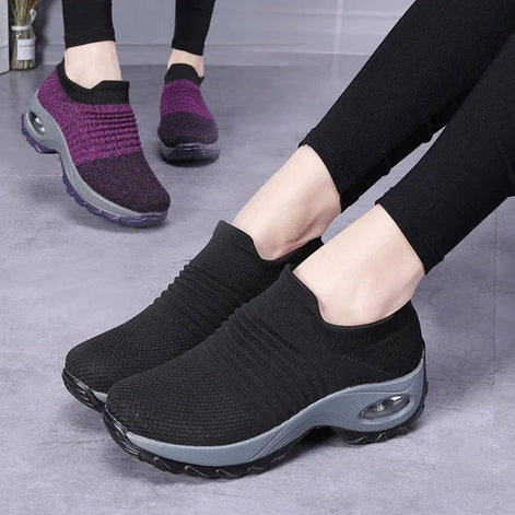 Damen Slip-On Schuhe aus Mesh mit Gummisohle – Melviora