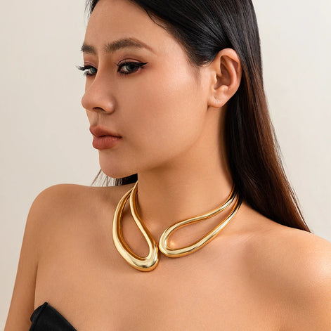 Noiréa Damen Halsreif mit Geometrischem Design