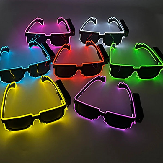 LED Leuchtbrille mit EL-Beleuchtung für Partys und Festivals – Lumivox
