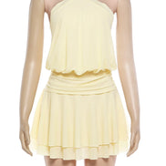 Aurélia Damen Minikleid mit Halterneck und Raffdetails