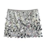 Pailletten Minirock mit hoher Taille für Damen – Luméa