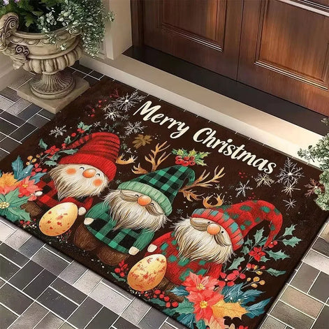 FestivaDoor Weihnachts-Fußmatte – Rutschfeste Polyester-Matte mit saisonalem Motiv
