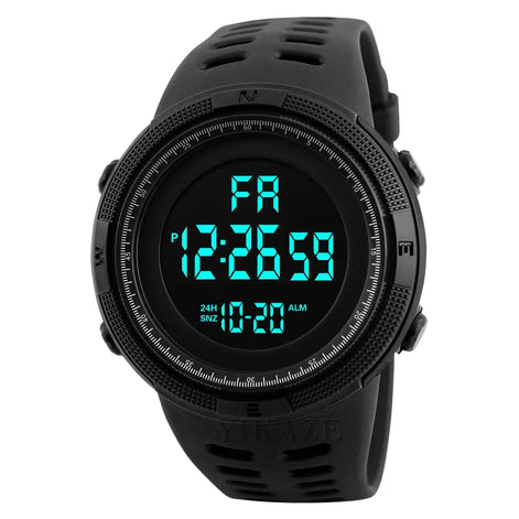 Draxon Herren Digitaluhr mit großem Display und Silikonarmband