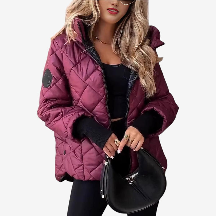 Damen Steppjacke mit Kapuze und Rautensteppung – Varellina