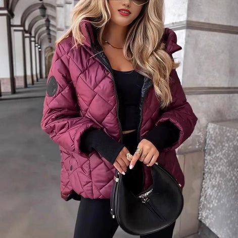 Damen Steppjacke mit Kapuze und Rautensteppung – Varellina