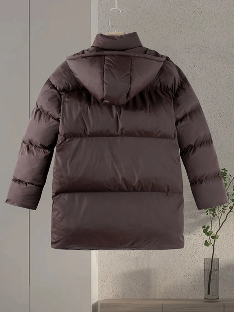 Damen Winterjacke mit abnehmbarer Kapuze und Stehkragen – Norvella