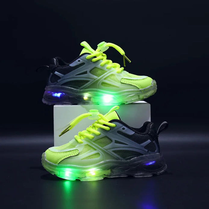 Kinder LED Sneakers Unisex mit Klettverschluss und rutschhemmender Sohle