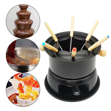 Fondue-Set aus Karbonstahl mit 6 Gabeln – Fondara