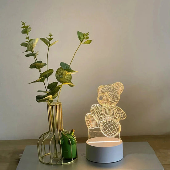 Lumio Bärenlampe – 3D-Acryl-LED-Nachtlicht mit USB-Anschluss