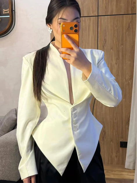 Élise Damen Blazer mit Schleifendetail und Einreihigem Verschluss