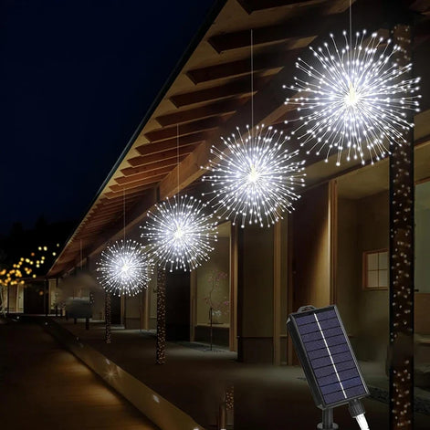 Solar LED Gartenbeleuchtung mit Feuerwerk-Effekt, 240 LEDs und Fernbedienung – Solvenza