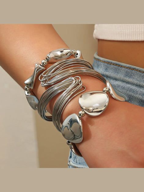 Aurelia Damen Armreif-Set mit Drei Offenen Armreifen