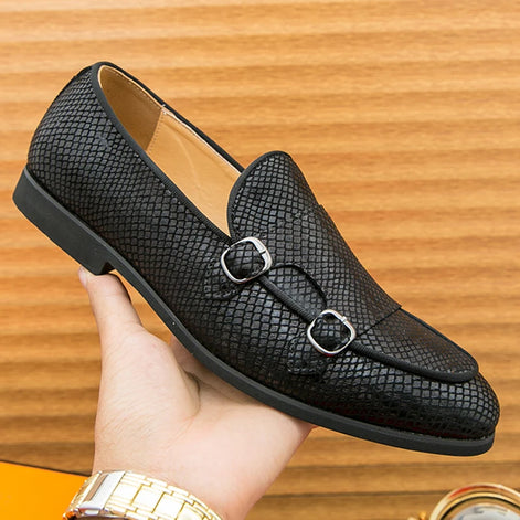 Valerion Herren Monk Strap Loafer mit spitzer Form