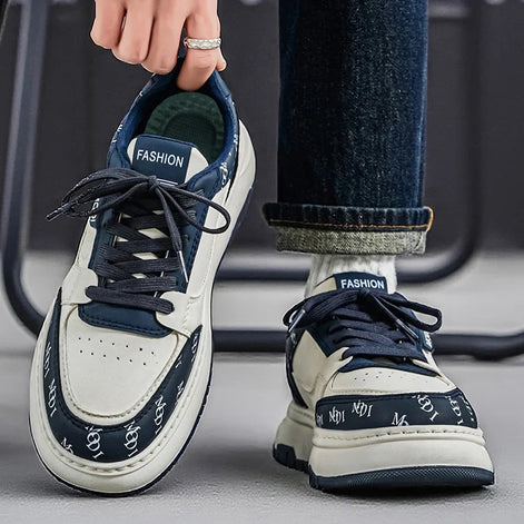 Herren Plateau Sneakers mit Schnürung und Sternenmuster – Starvello