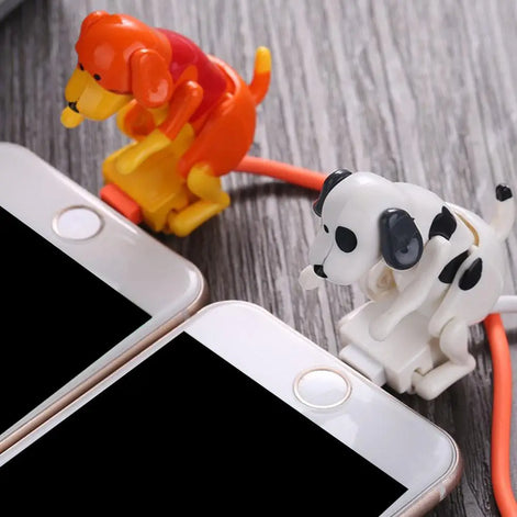 USB-C Ladekabel mit beweglicher Hundefigur für Smartphones – WagCharge