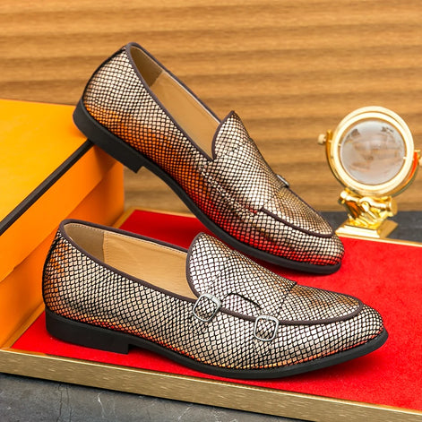 Valerion Herren Monk Strap Loafer mit spitzer Form