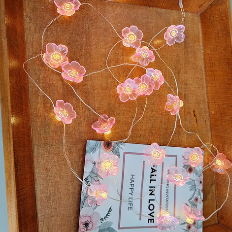 LED Blumen Lichterkette mit Kupferdraht, batteriebetrieben – Bluvessa