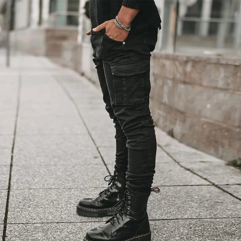 Herren Cargo Jeans mit Seitentaschen und Slim Fit – Denimvaro
