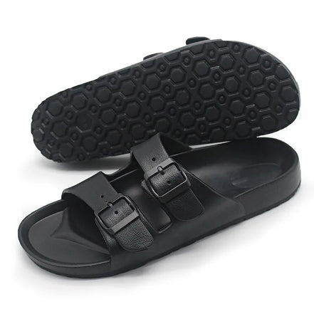Norvella Unisex Slides mit Schnalle und flachem Design