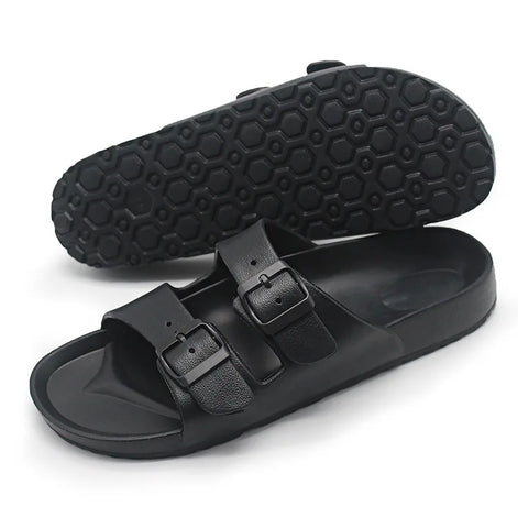 Norvella Unisex Slides mit Schnalle und flachem Design