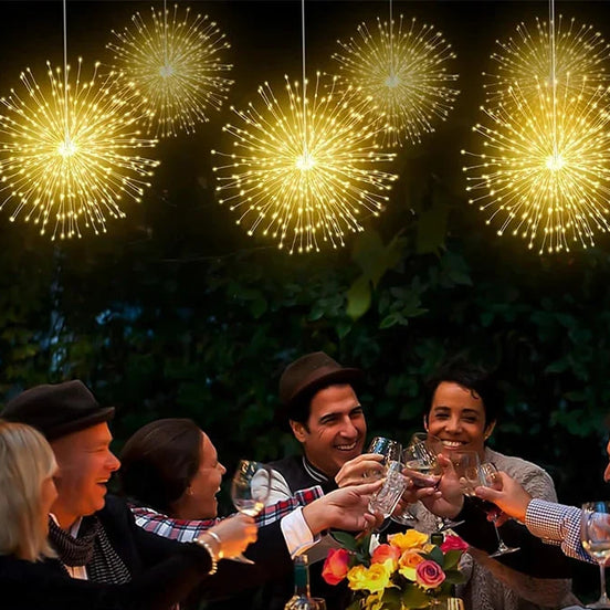Solar LED Gartenbeleuchtung mit Feuerwerk-Effekt, 240 LEDs und Fernbedienung – Solvenza