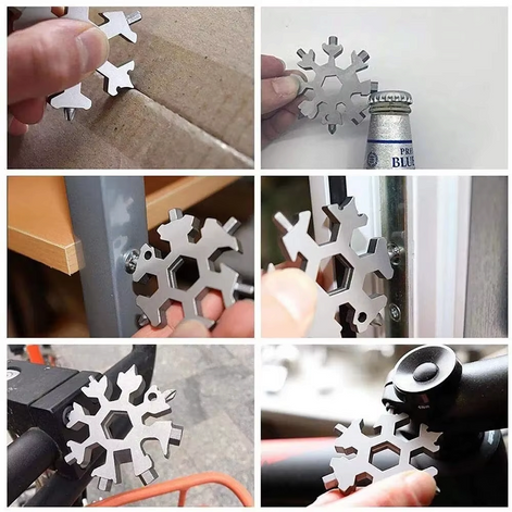 18-in-1 Multifunktionsschlüssel in Schneeflockenform – Hexavaro