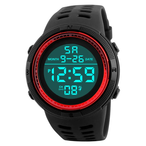 Draxon Herren Digitaluhr mit großem Display und Silikonarmband