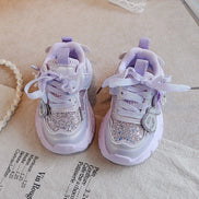 Butterina Mädchen Sneakers mit Schnürverschluss und Pailletten