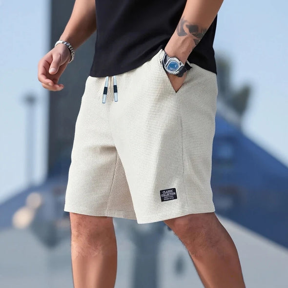 Ventaro Herren Shorts aus strukturiertem Polyester mit elastischem Bund