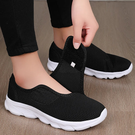 Velmira Damen Sneakers mit Klettverschluss – leichte Mesh Freizeitschuhe
