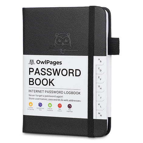 Securelia Passwortbuch mit alphabetischen Registern und Hardcover