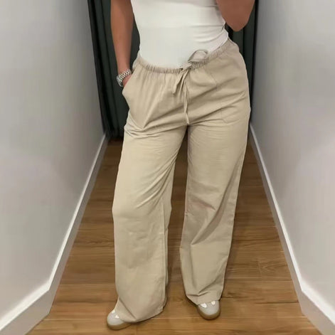 Velmira Damen Weite Sommerhose mit Hoher Taille und Lockerem Schnitt