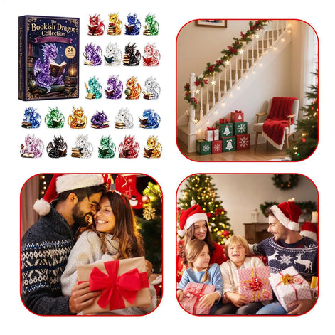 Adventskalender mit 24 Drachenfiguren aus Acryl – Dravionis