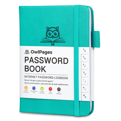 Securelia Passwortbuch mit alphabetischen Registern und Hardcover