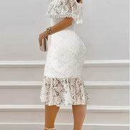 Elmavira Off-Shoulder Spitzenkleid Midi