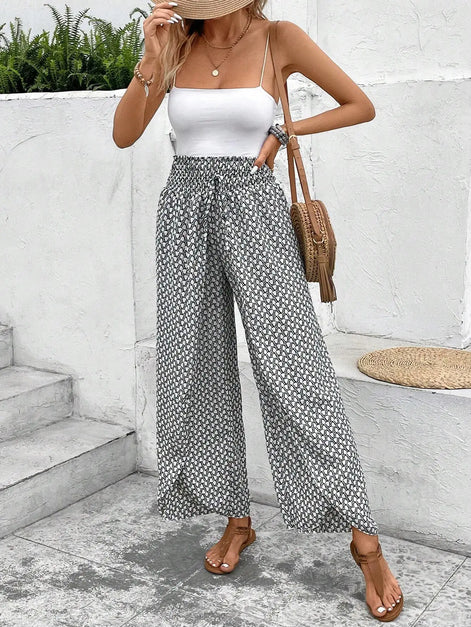 Florenza Damen Culotte mit Paisley-Muster und weitem Bein