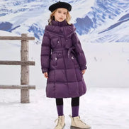 Mädchen Wintermantel mit Kapuze und Reißverschluss Elvarosa