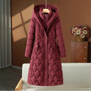 Lange Damen Winterparka mit Kapuze, Reißverschluss und Taschen – Valessa