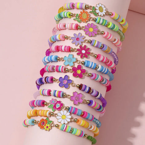 Lunira Armbänder-Set – Elastische Perlenarmbänder mit Anhängern (12-teilig)